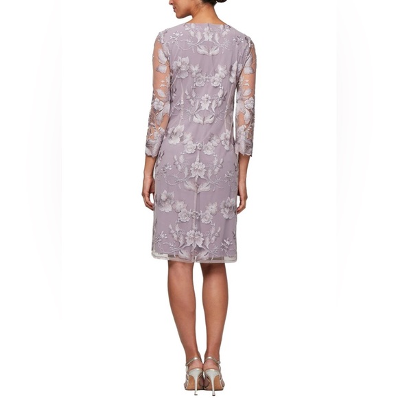 NWT Alex Evenings Midi Scoop Neck Shift Dress with Jacket Sizes 14 - Picture 2 of 8